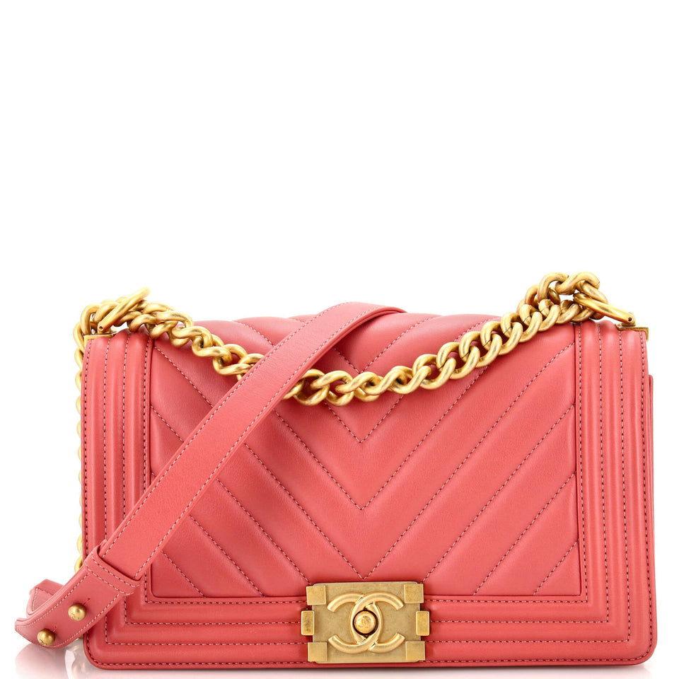 Boy Flap Bag Chevron Calfskin Old Medium