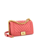 Boy Flap Bag Chevron Calfskin Old Medium