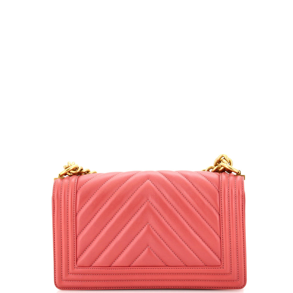 Boy Flap Bag Chevron Calfskin Old Medium