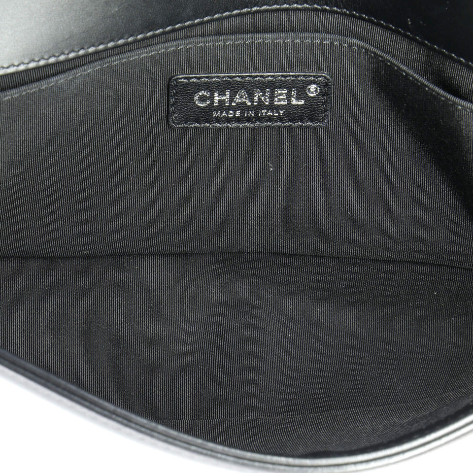 Boy Flap Bag Chevron Lambskin with Holographic PVC Old Medium