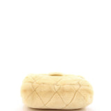 CC Bar Chain Handle Flap Bag Quilted Shearling Large