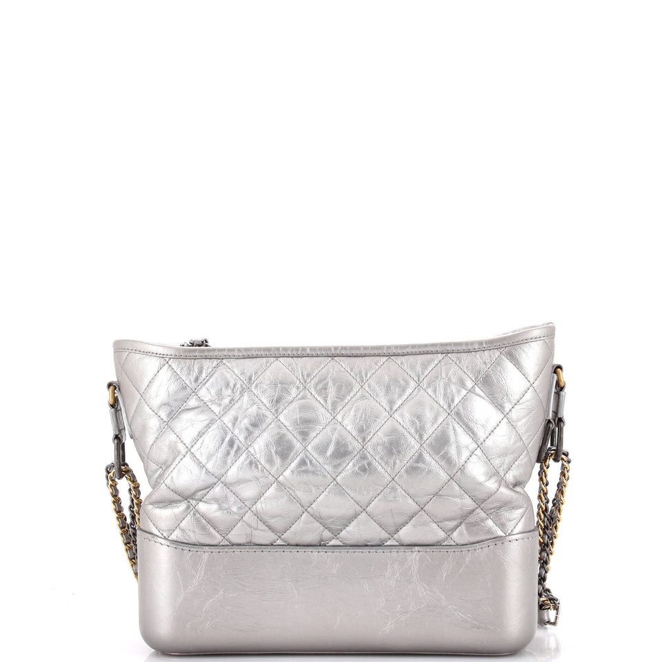 Gabrielle Hobo Quilted Metallic Aged Calfskin Medium
