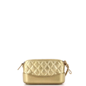 Gabrielle Double Zip Clutch with Chain Quilted Aged Calfskin
