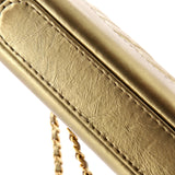 Gabrielle Double Zip Clutch with Chain Quilted Aged Calfskin