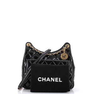 Wavy CC Hobo Quilted Crumpled Calfskin Medium