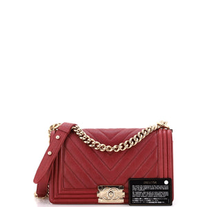 Boy Flap Bag Chevron Caviar Old Medium