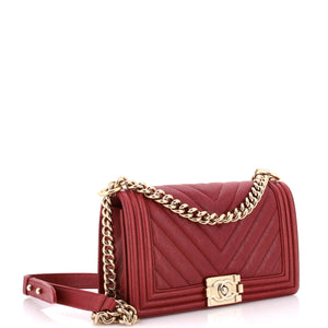 Boy Flap Bag Chevron Caviar Old Medium