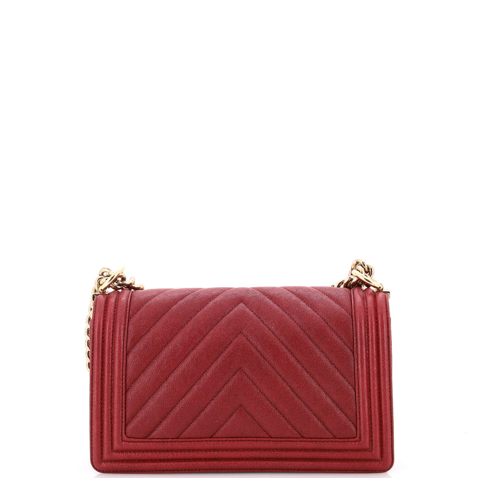 Boy Flap Bag Chevron Caviar Old Medium