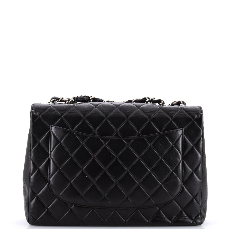Vintage Square Classic Single Flap Bag Quilted Lambskin Jumbo