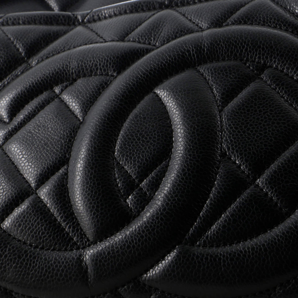 Timeless CC Soft Tote Quilted Caviar Large