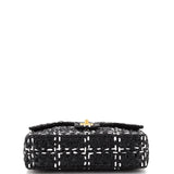 CC Chain Flap Bag Tweed Effect Braided Raffia Medium