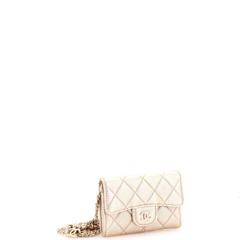 Classic Flap Chain Belt Bag Quilted Lambskin Mini