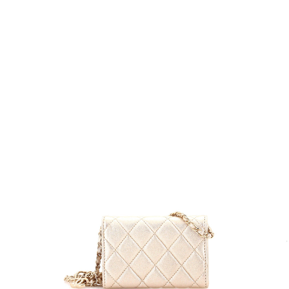 Classic Flap Chain Belt Bag Quilted Lambskin Mini