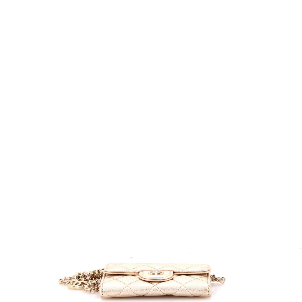 Classic Flap Chain Belt Bag Quilted Lambskin Mini