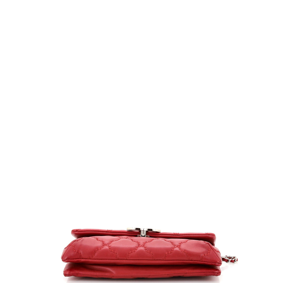 Double Stitch Hamptons Flap Bag Quilted Calfskin Mini