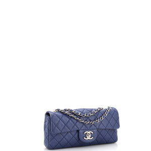 Classic Single Flap Bag Quilted Caviar East West