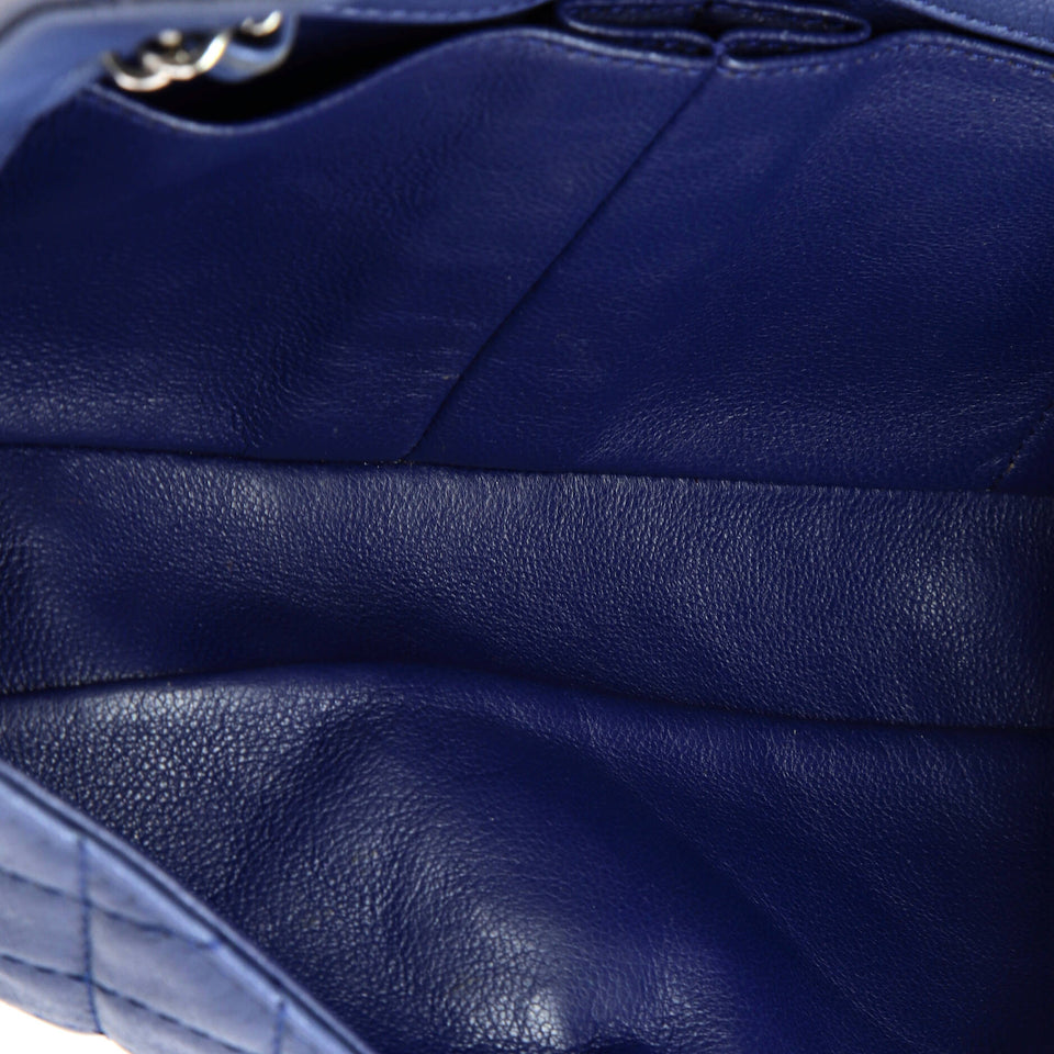Classic Single Flap Bag Quilted Caviar East West