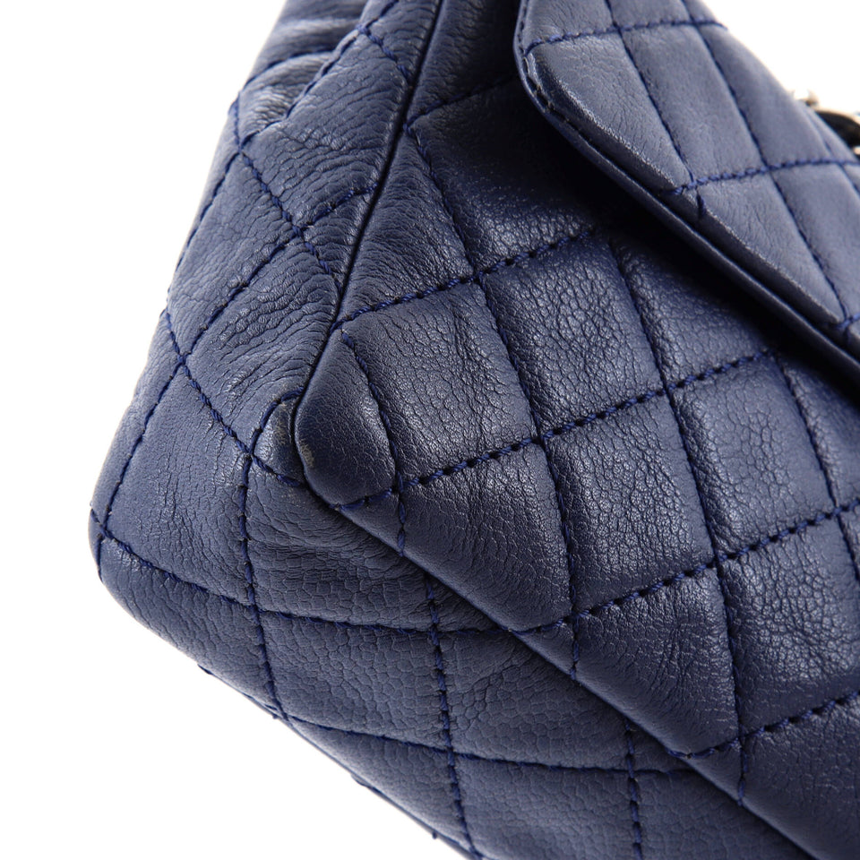 Classic Single Flap Bag Quilted Caviar East West