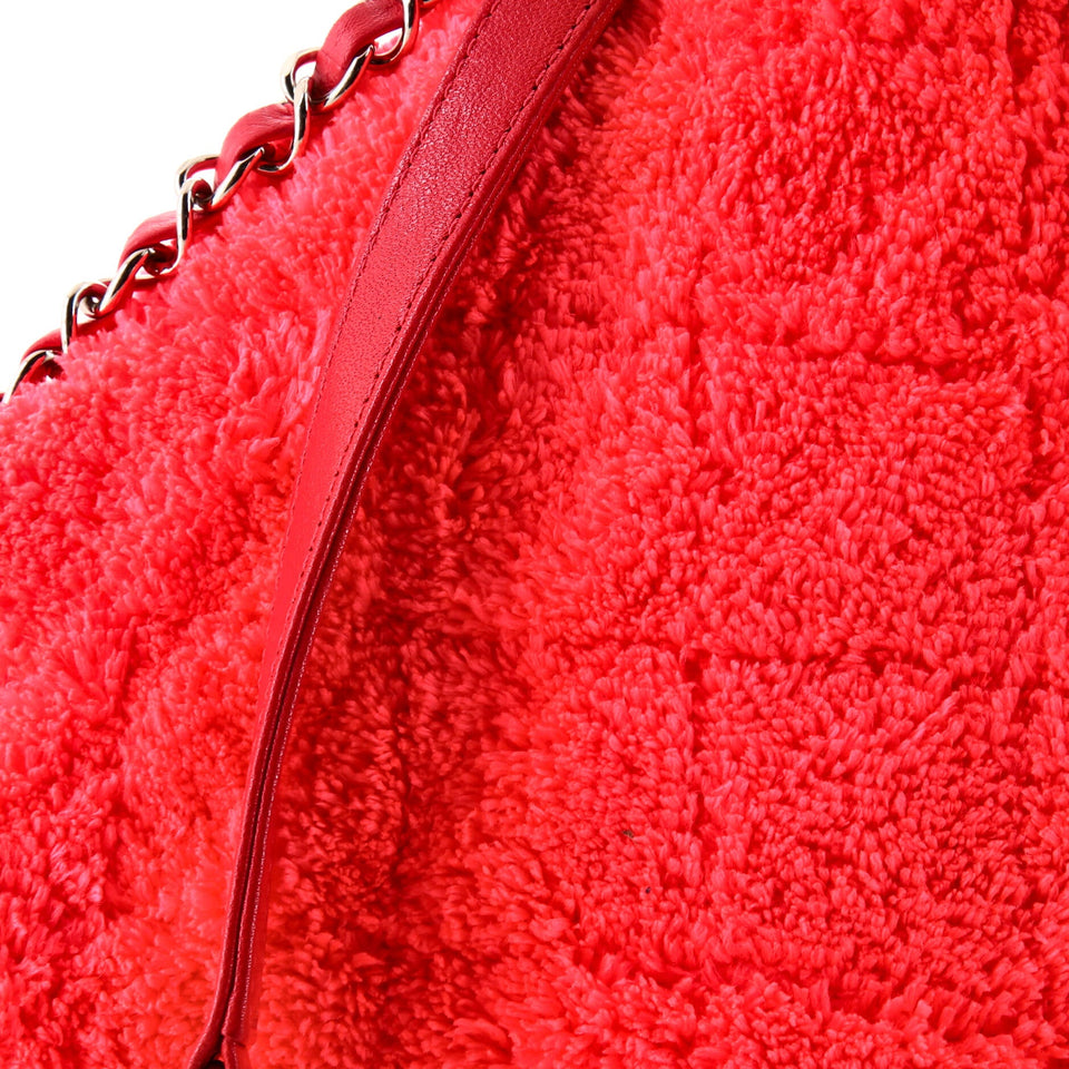 CC Chain Flap Bag Quilted Terry Cloth Medium