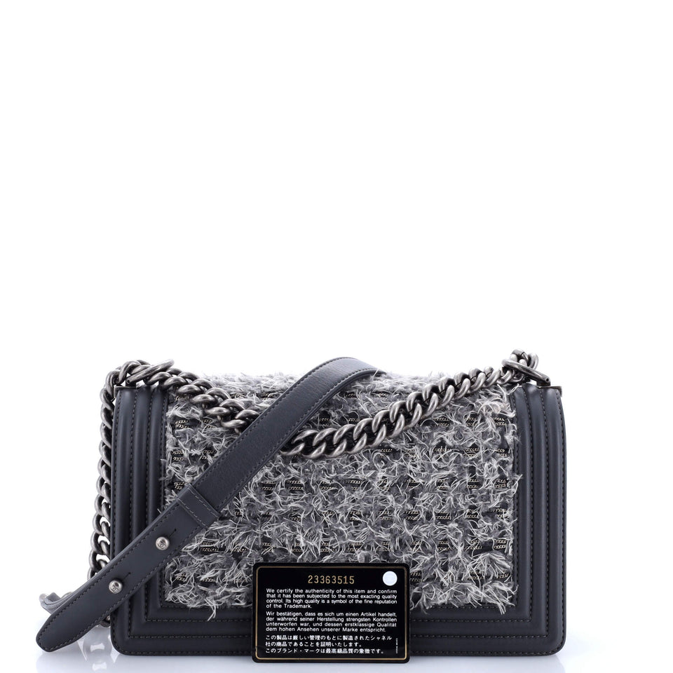 Boy Flap Bag Braided Tweed Old Medium