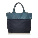 Blue Prada Tessuto Reversible Tote Bag