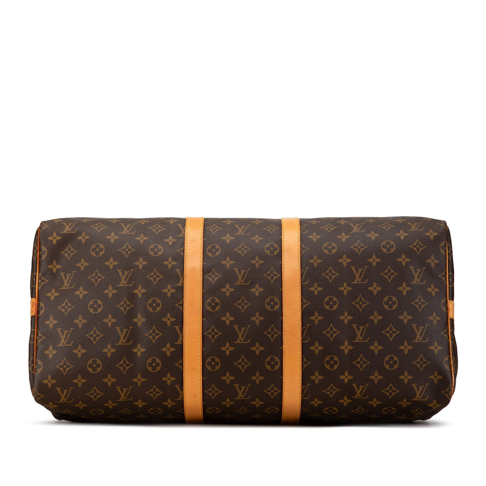 Brown Louis Vuitton Monogram Keepall Bandouliere 55 Travel Bag
