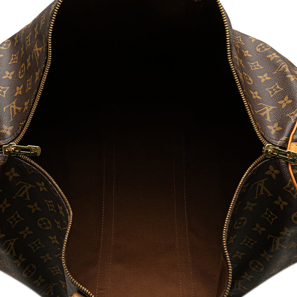Brown Louis Vuitton Monogram Keepall Bandouliere 55 Travel Bag