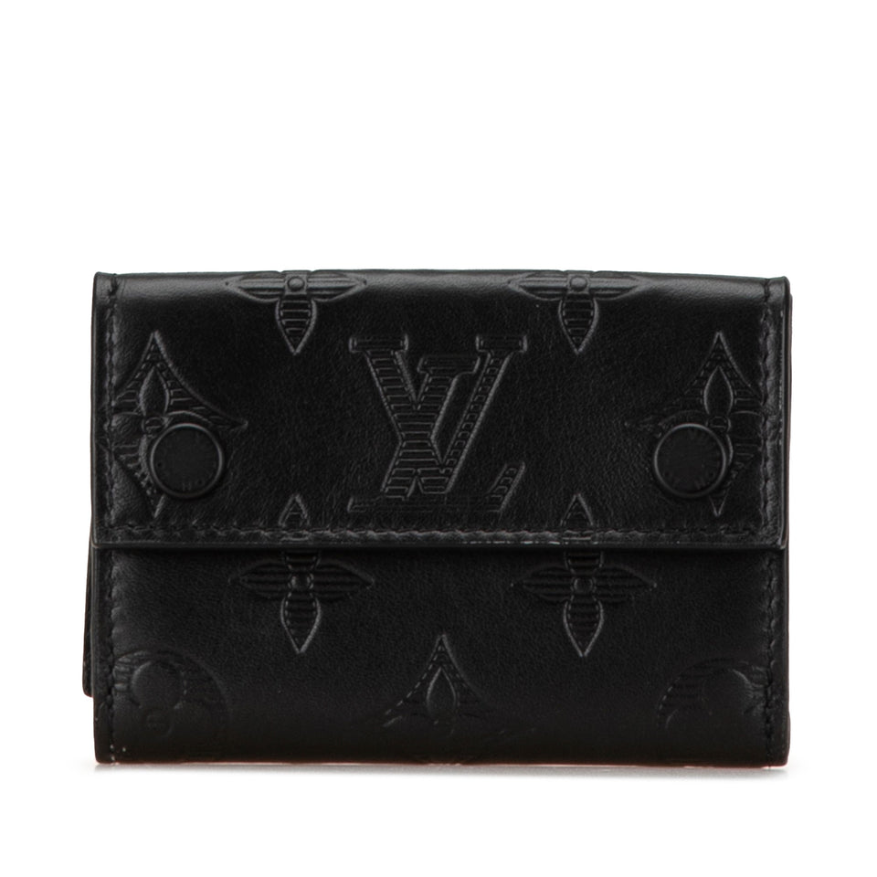 Black Louis Vuitton Monogram Shadow Discovery Compact Wallet