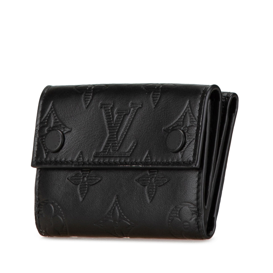 Black Louis Vuitton Monogram Shadow Discovery Compact Wallet