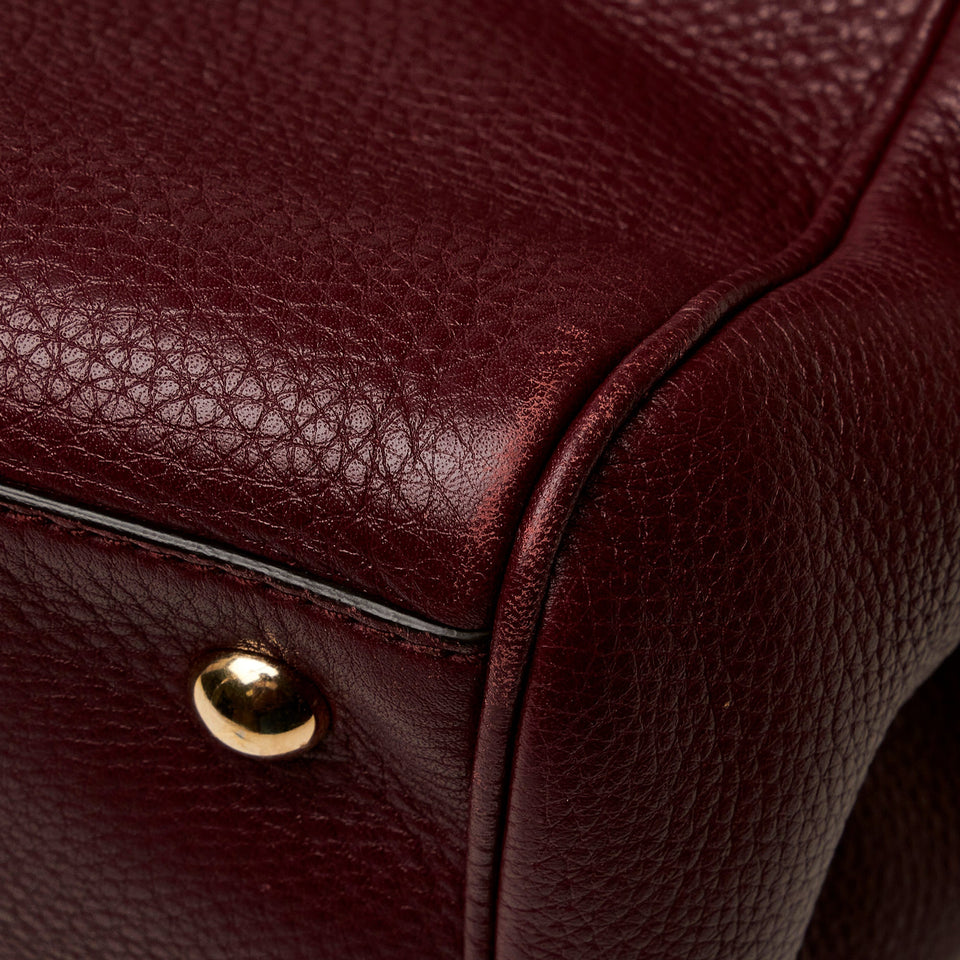 Gucci Bamboo Medium Red Leather