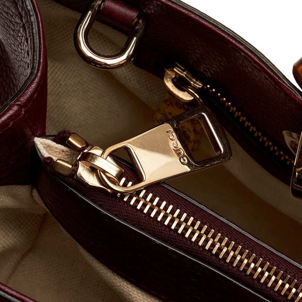 Gucci Bamboo Medium Red Leather