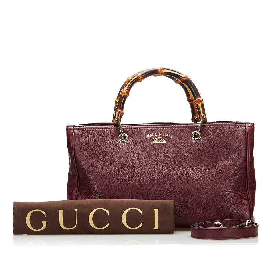 Gucci Bamboo Medium Red Leather