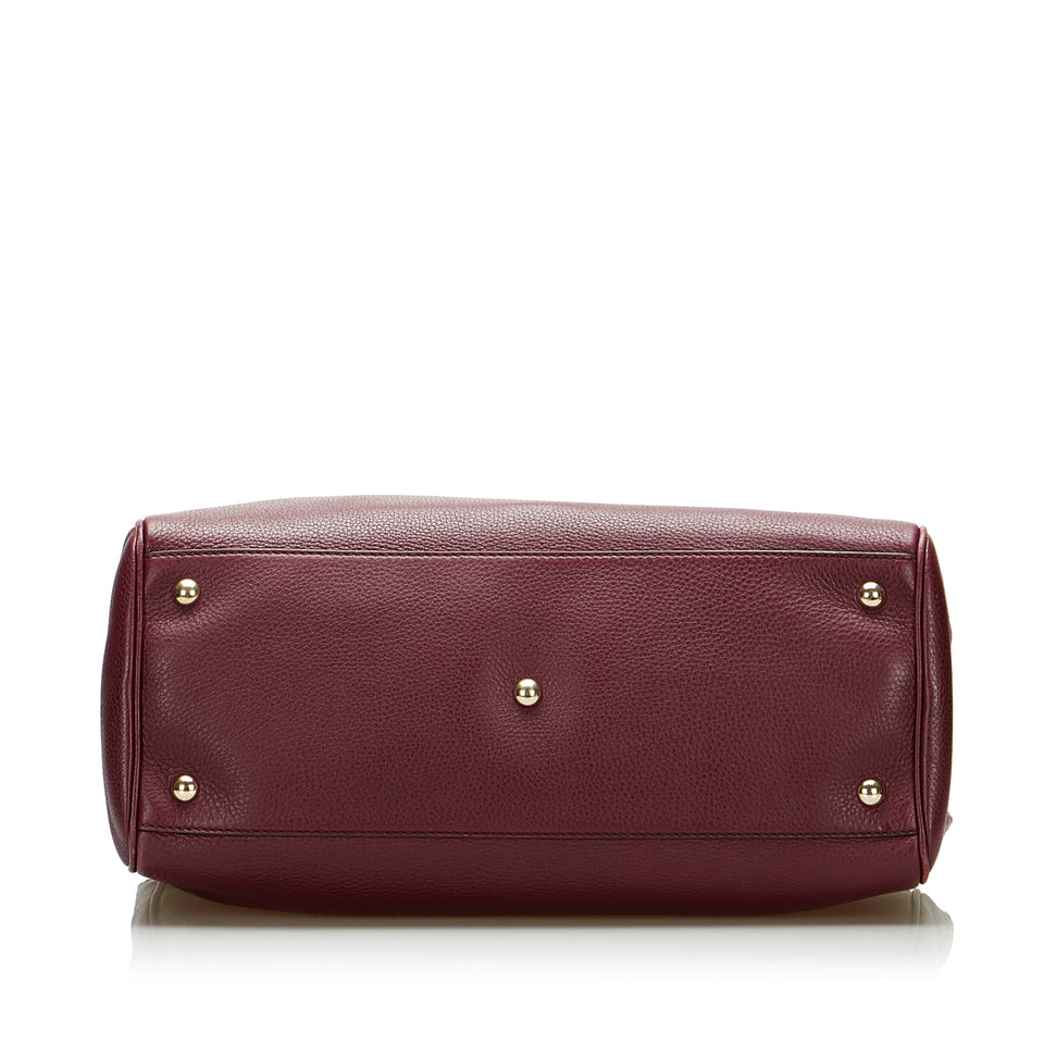 Gucci Bamboo Medium Red Leather