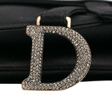 Dior Saddle Bag Mini Black Crystal Embellished Satin