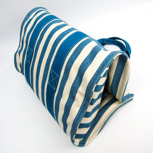 Hermes Blue and White Canvas Cannes MM Tote (SHA16580)