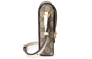 GUCCI Horsebit 1955 Logo Canvas Phone Bag Box Shoulder Messenger Bag Mini / Ebony / White Unisex 625615-92TCG-9761