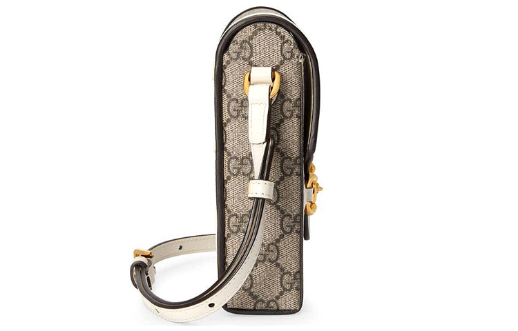 GUCCI Horsebit 1955 Logo Canvas Phone Bag Box Shoulder Messenger Bag Mini / Ebony / White Unisex 625615-92TCG-9761