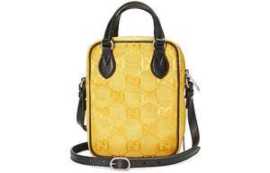 GUCCI Off The Grid OTG Environmental Friendly Series Logo Leather Logo Nylon handbag Unisex / Yellow / Black 625850-H9HAN-7673