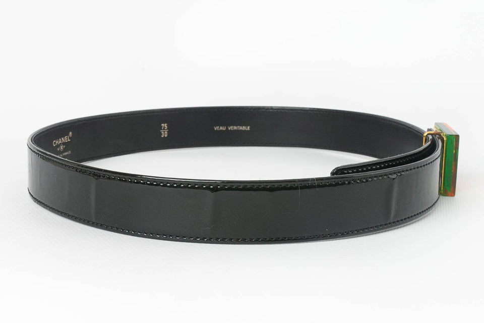 Ceinture en cuir noir Chanel