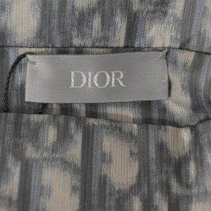 Dior x Shawn Stussy Blurred Oblique Anorak Hoodie in Blue Polyester