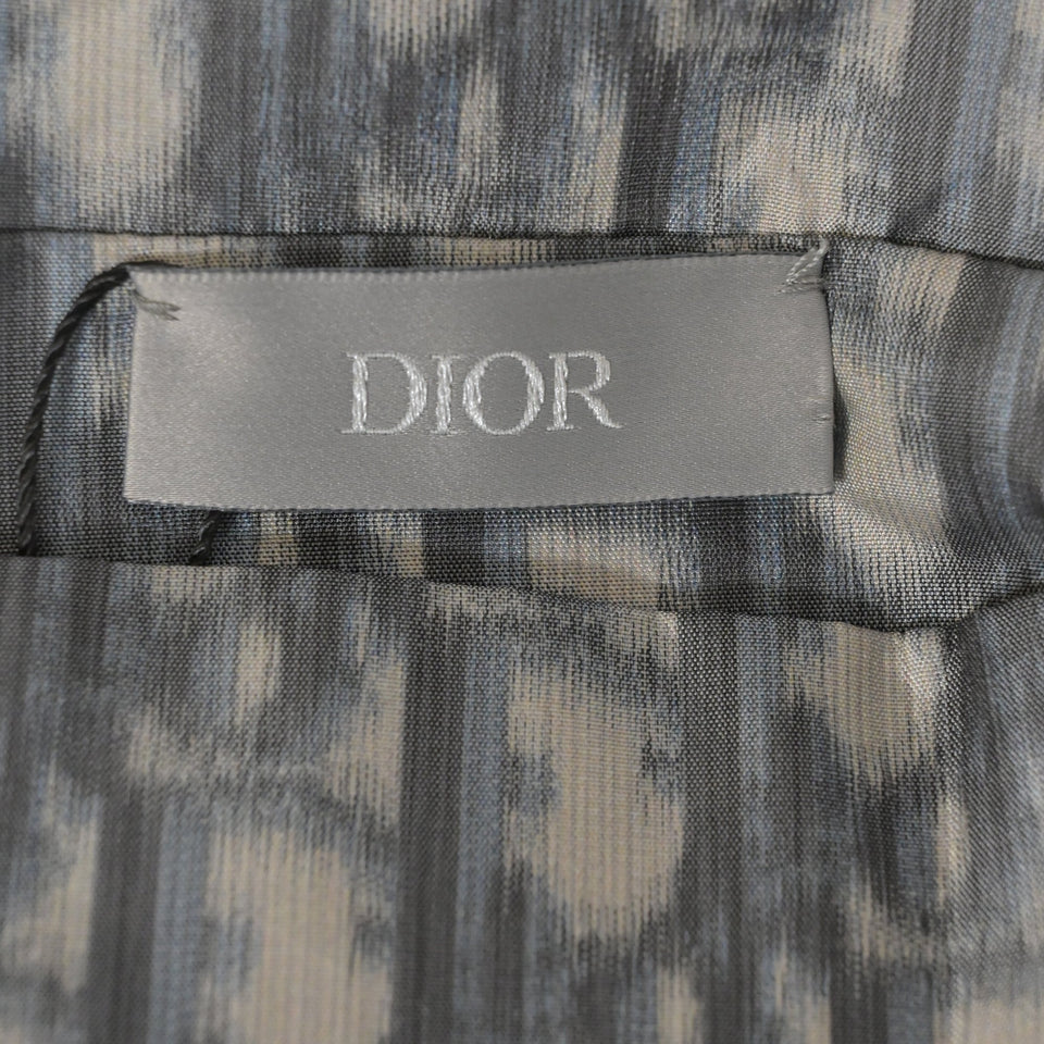 Dior x Shawn Stussy Blurred Oblique Anorak Hoodie in Blue Polyester