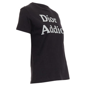 Christian Dior Addict Cotton Linen Logo Print Tshirt