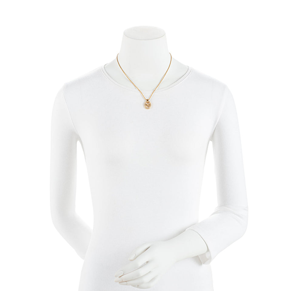Dior Vintage Crystal CD Oval Necklace