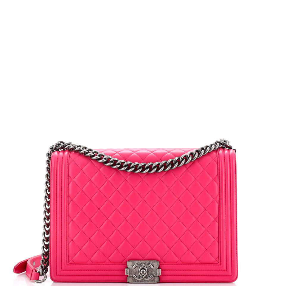 CHANEL Boy Flap Bag Quilted Lambskin Large