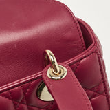 Dior Red Cannage Leather Small Lady Dior My Abcdior Tote