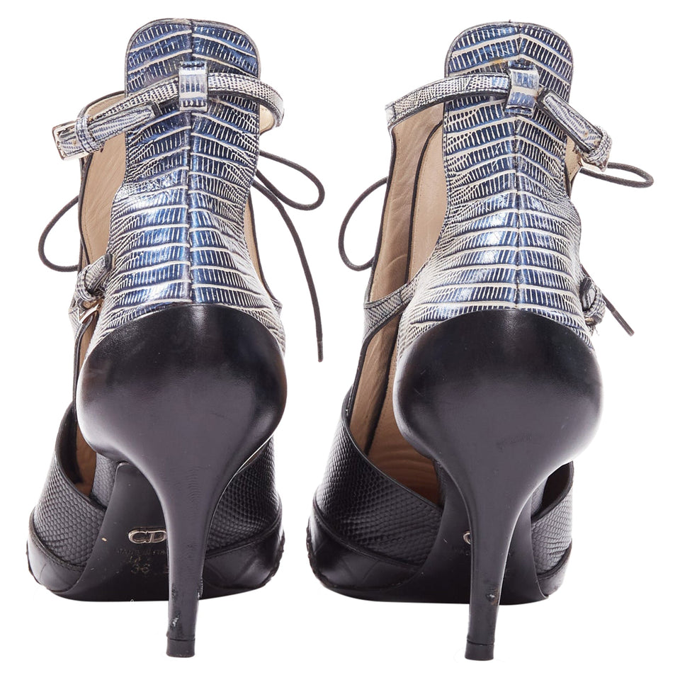 Dior Raf Simons Metallic Scale Embossed Cut Out Booties