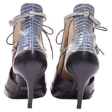 Dior Raf Simons Metallic Scale Embossed Cut Out Booties