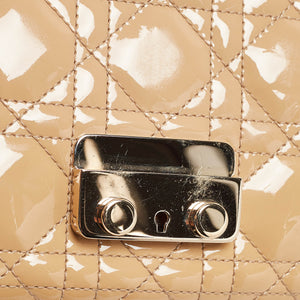 Dior Beige Cannage Patent Leather Miss Dior Promenade Chain Pouch