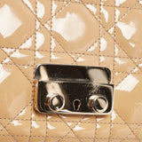 Dior Beige Cannage Patent Leather Miss Dior Promenade Chain Pouch
