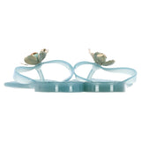 Dior Flower Detail Flip Flops in Light Blue Plastic